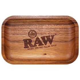 RAW WOODEN ROLLING TRAY SMALL