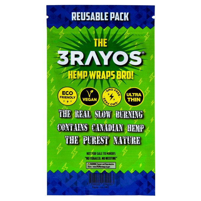 Sedas HEMP Wraps 3Rayos Electric Grape X Unidad - Imagen 2