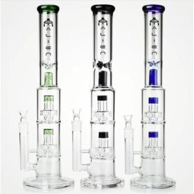 BONG 246 DOBLE PERCOLADOR MATRIX + PIEZA ANTISPLASH + ATRAPAHIELO 46CM