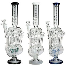 BONG 58 SUPER RECICLADOR CON PERC COFRE + ATRAPAHIELOS Y BASE GRUESA 40 CM