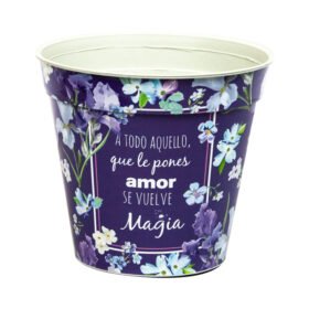 Maceta Plástica Redonda Estampada 12